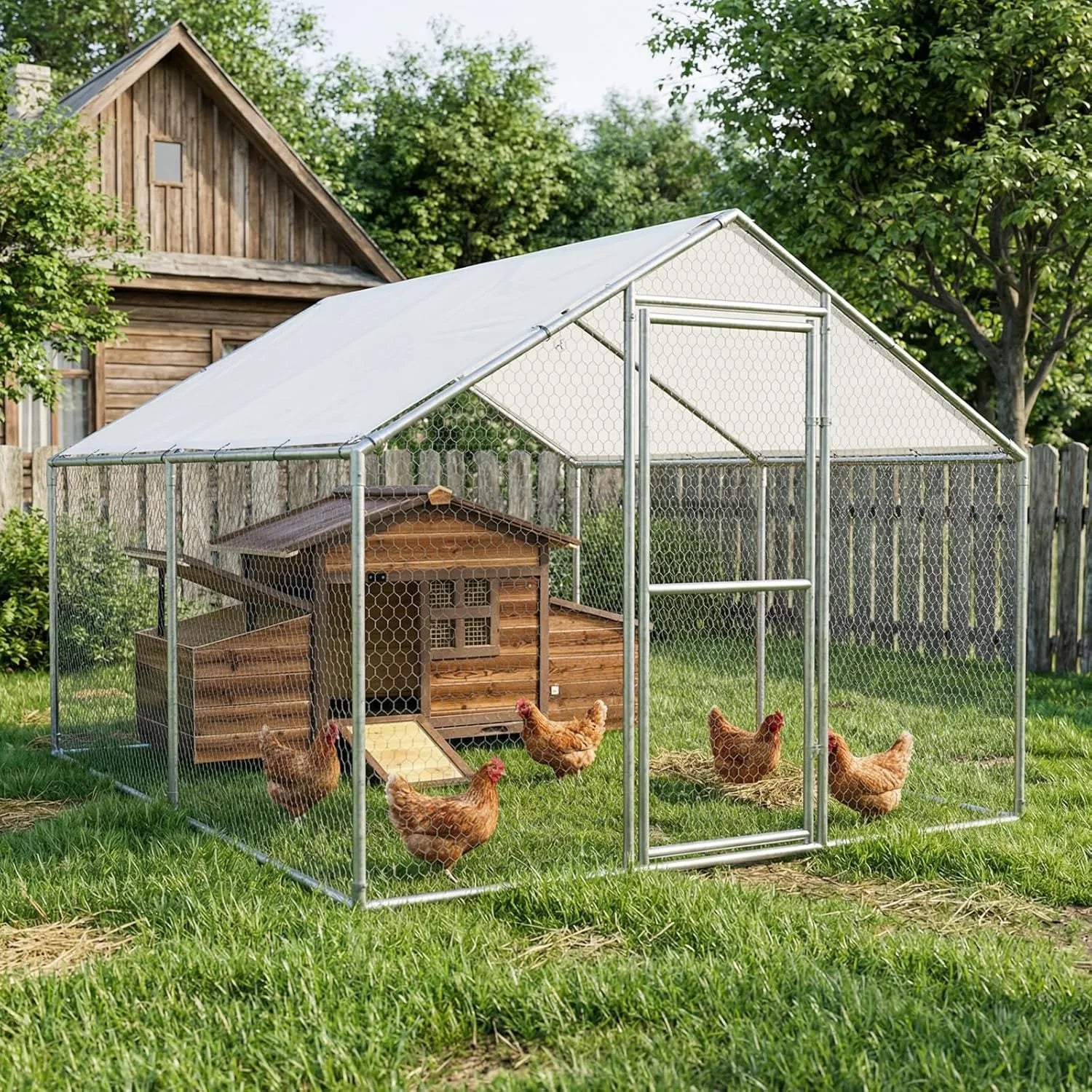 Small Wooden Chicken Coop with 2 Nesting Boxes — 2 Hens