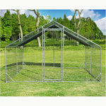 Large Walk-In Metal Chicken Coop with Spire Roof