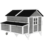 PawHut 59" Wooden Mobile Coop — Fits 4–6 Hens