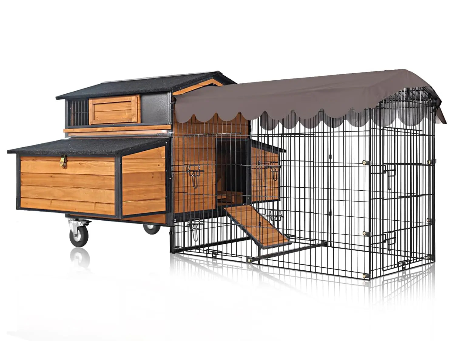 76" Portable Metal-Frame Coop — Fits 3–4 Hens