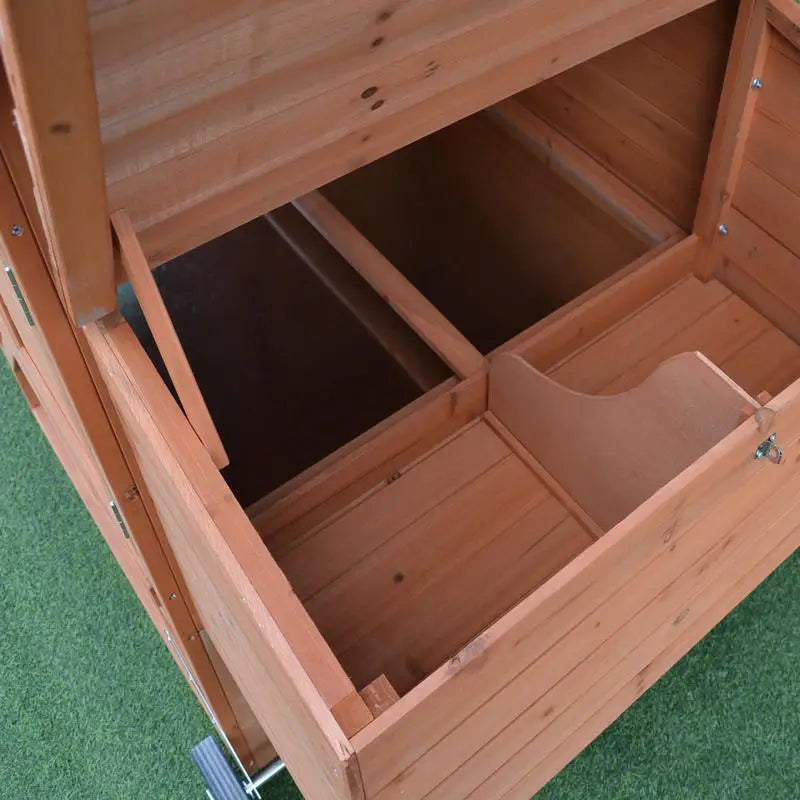 PawHut 96.5" Wooden Mobile Chicken Coop with Run