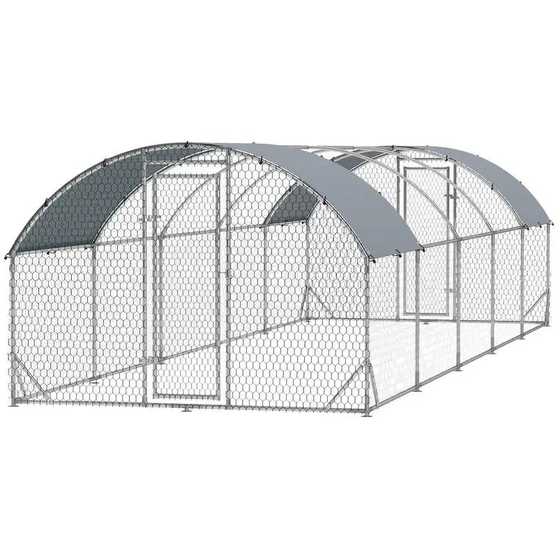 PawHut Walk-In Metal Chicken Coop — Fits 30–40 Hens