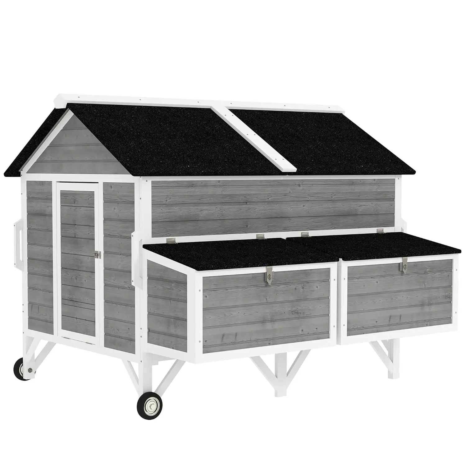 59" Mobile Chicken Coop with Handles — Fits 5–8 Hens