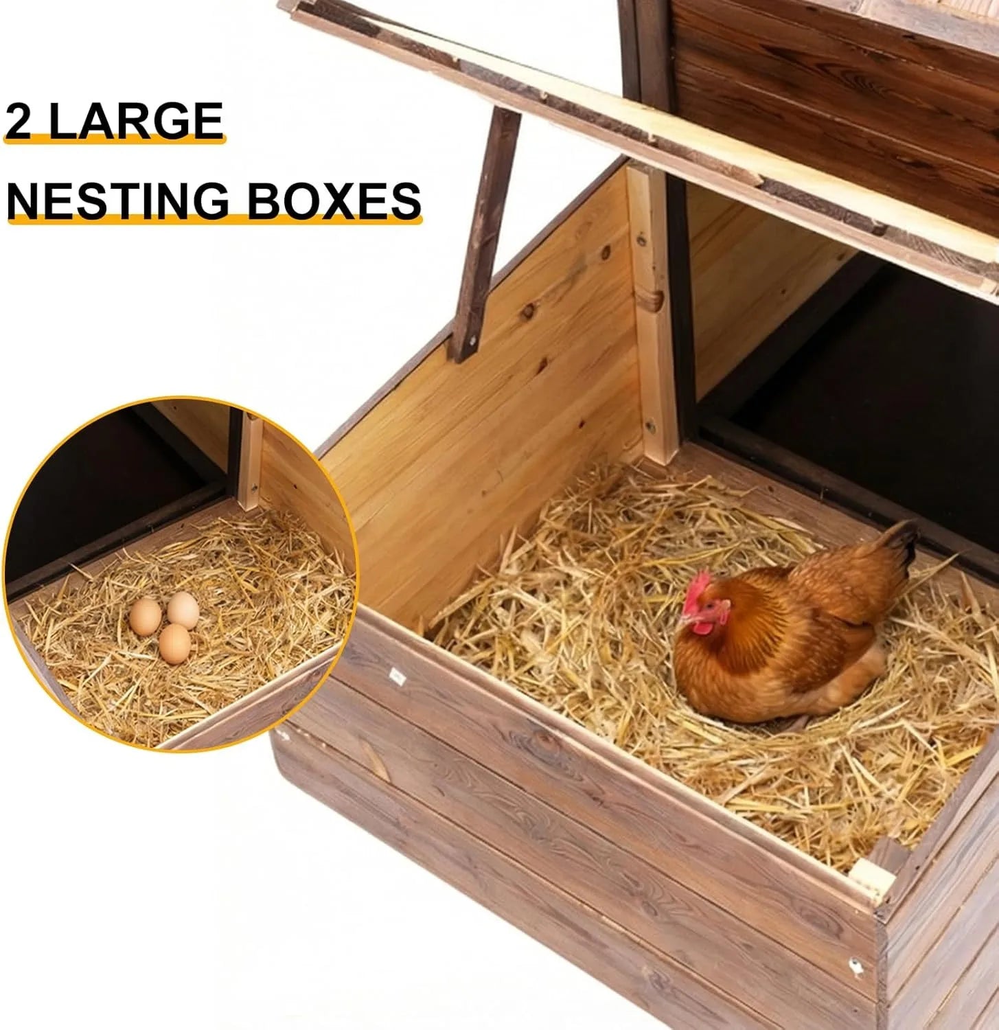 Small Wooden Chicken Coop with 2 Nesting Boxes — 2 Hens