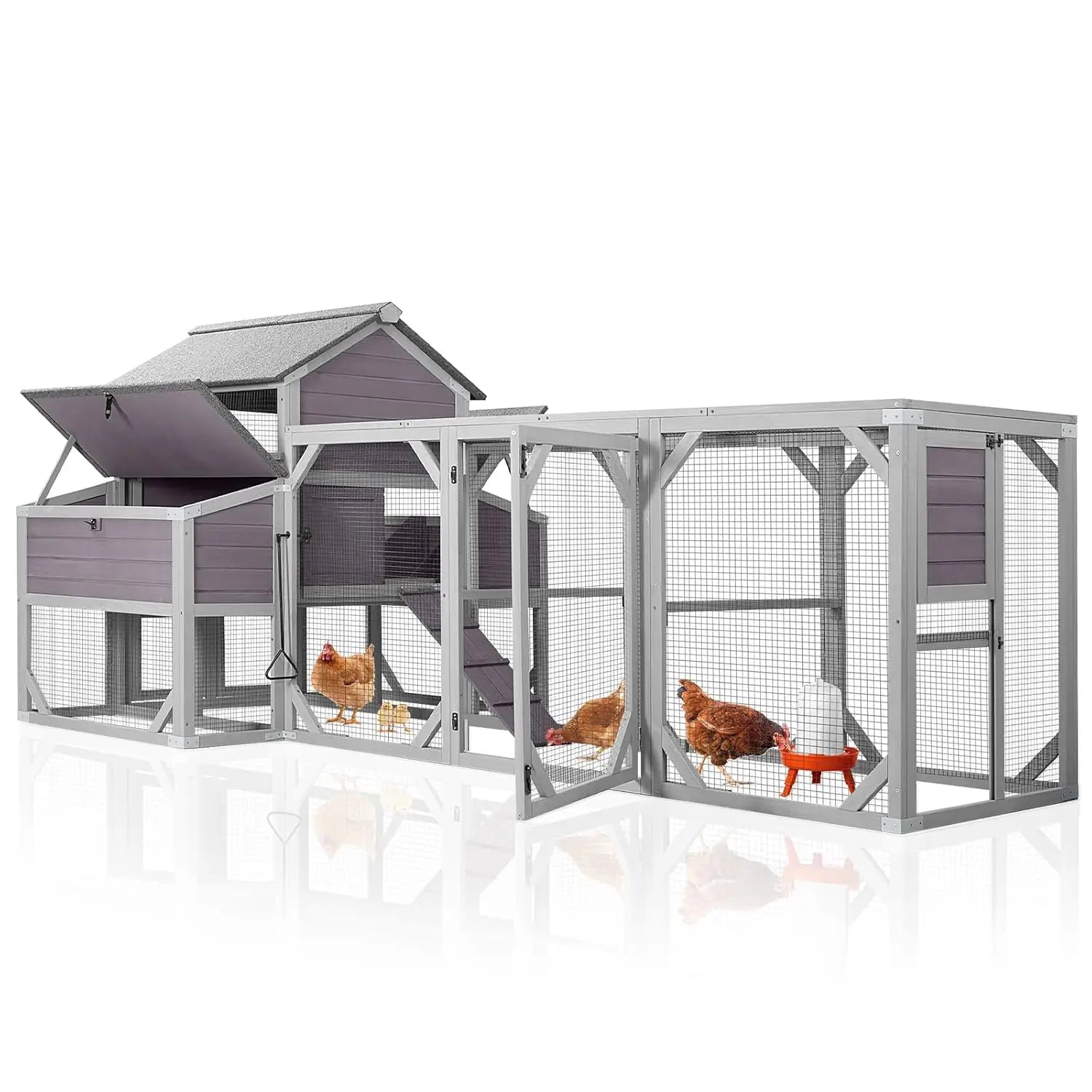 XL Wooden Chicken Coop with Run — Fits 10–15 Hens