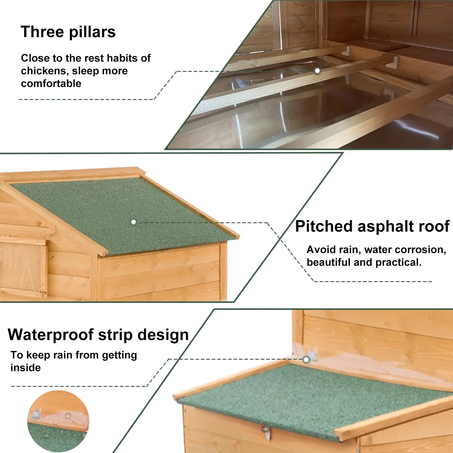 60" Wooden Mobile Chicken Coop — Fits 4–6 Hens