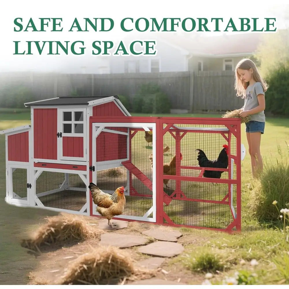 95.3" Portable Chicken Coop with Run — 2–4 Hens