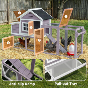 153" Mobile Chicken Coop with Run — Fits 6–10 Hens