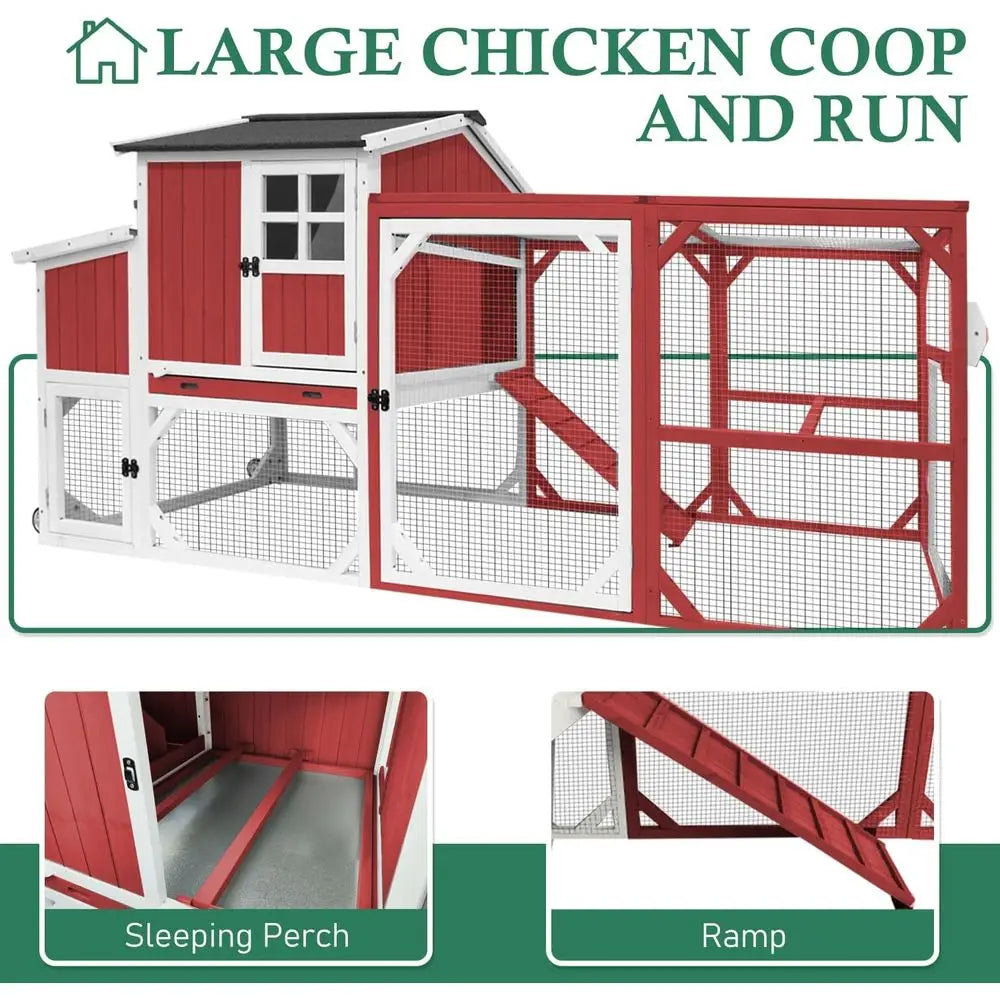 95.3" Portable Chicken Coop with Run — 2–4 Hens