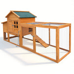 80" Wooden Chicken Coop with Nesting Box — 2–4 Hens