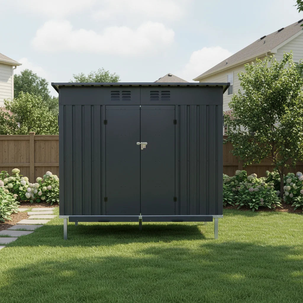 Galvanized Metal Chicken Coop with Pull-Out Trays