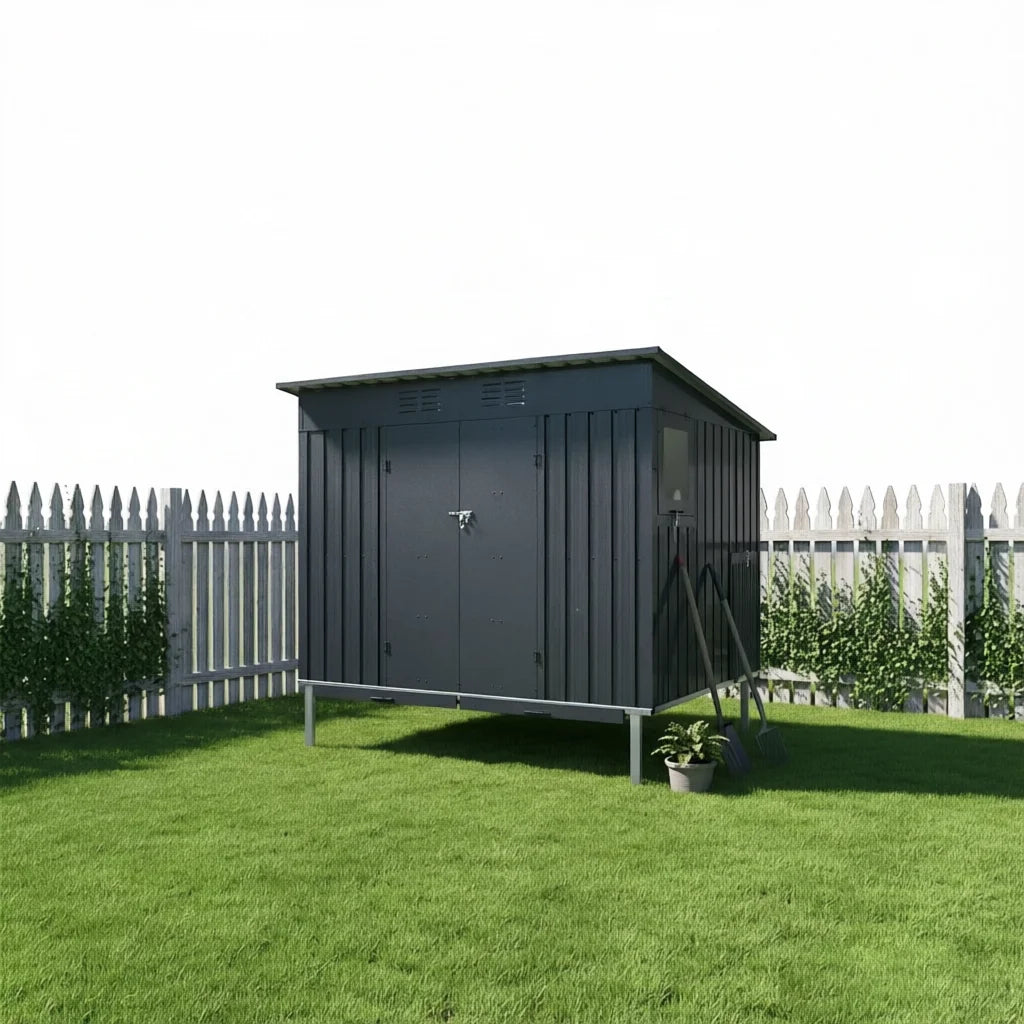 Galvanized Metal Chicken Coop with Pull-Out Trays