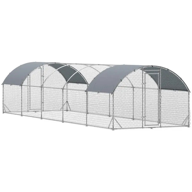PawHut Walk-In Metal Chicken Coop — Fits 30–40 Hens