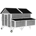 59" Mobile Chicken Coop with Handles — Fits 5–8 Hens