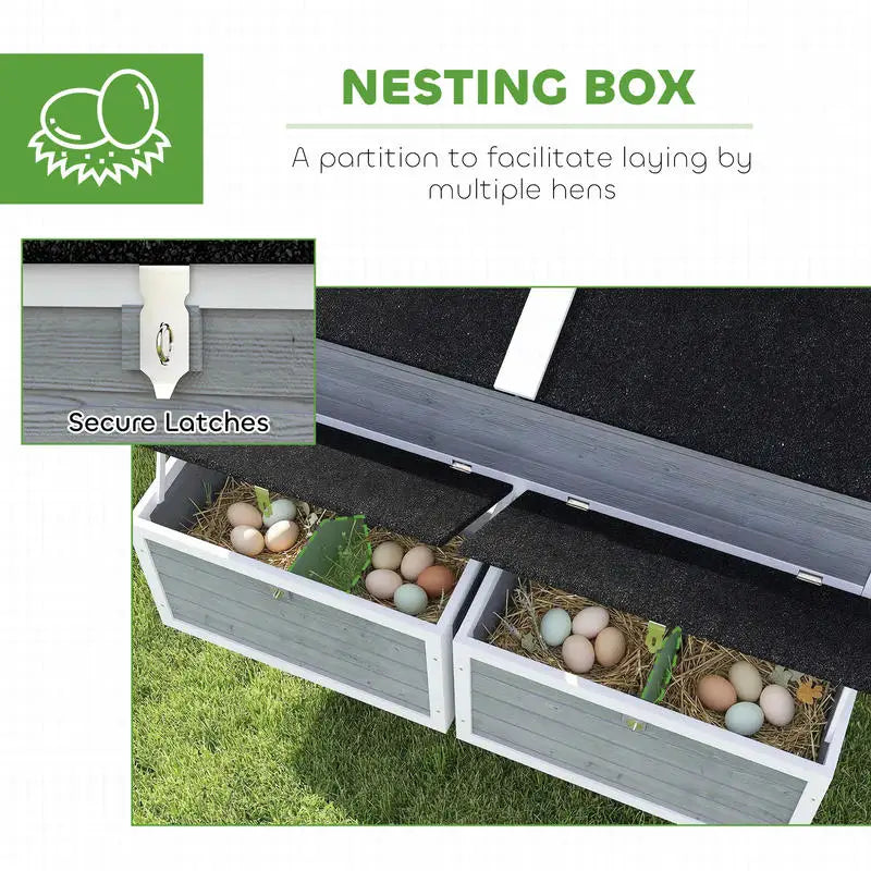 PawHut 59" Wooden Mobile Coop — Fits 4–6 Hens