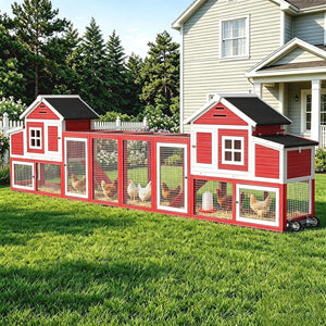 153" Mobile Chicken Coop with Run — Fits 6–10 Hens
