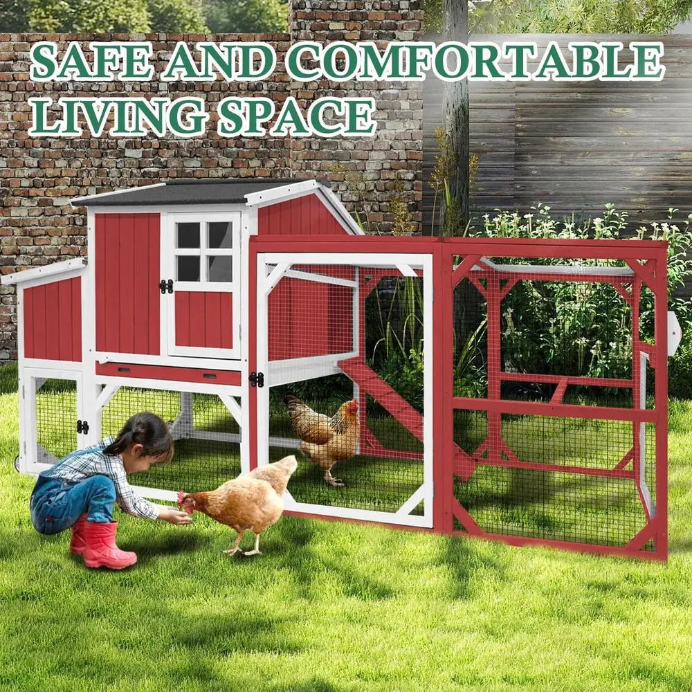 95.3" Portable Chicken Coop with Run — 2–4 Hens